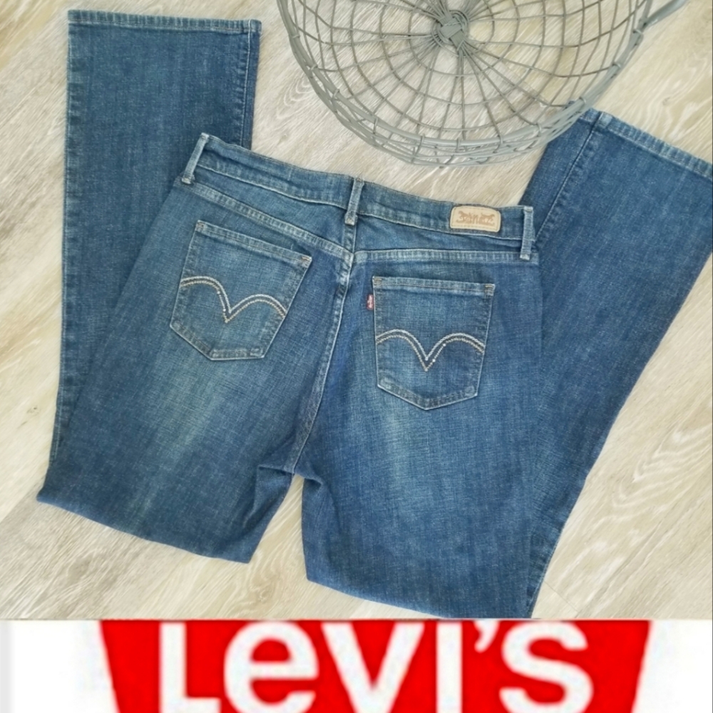 Levi's Women's 515 Bootcut Straight Leg Denim Jean's sz 10 Stretch EUC Blue Wash